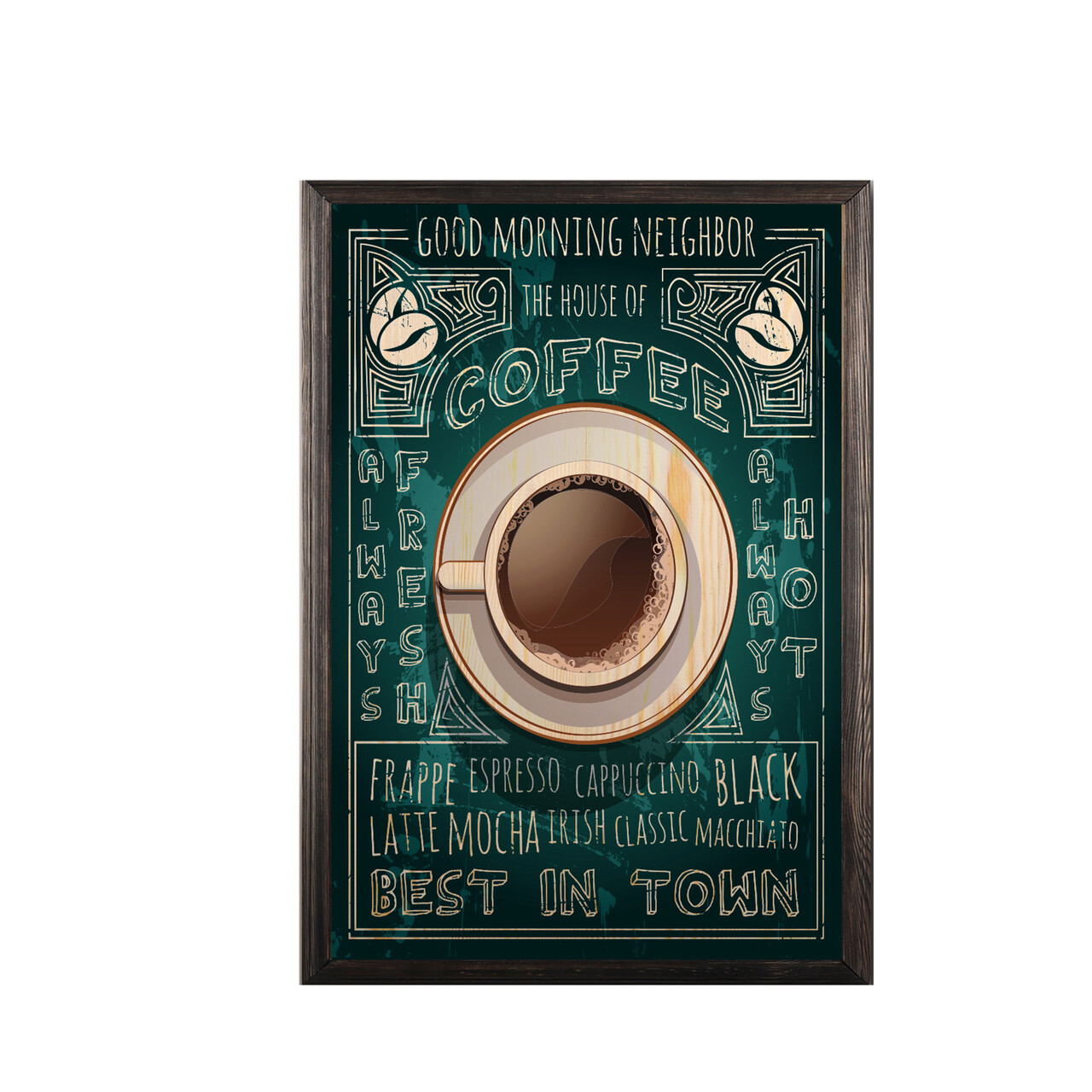 Tablou decorativ, Coffee, Lemn, Lemn, Multicolor - 1 | YEO