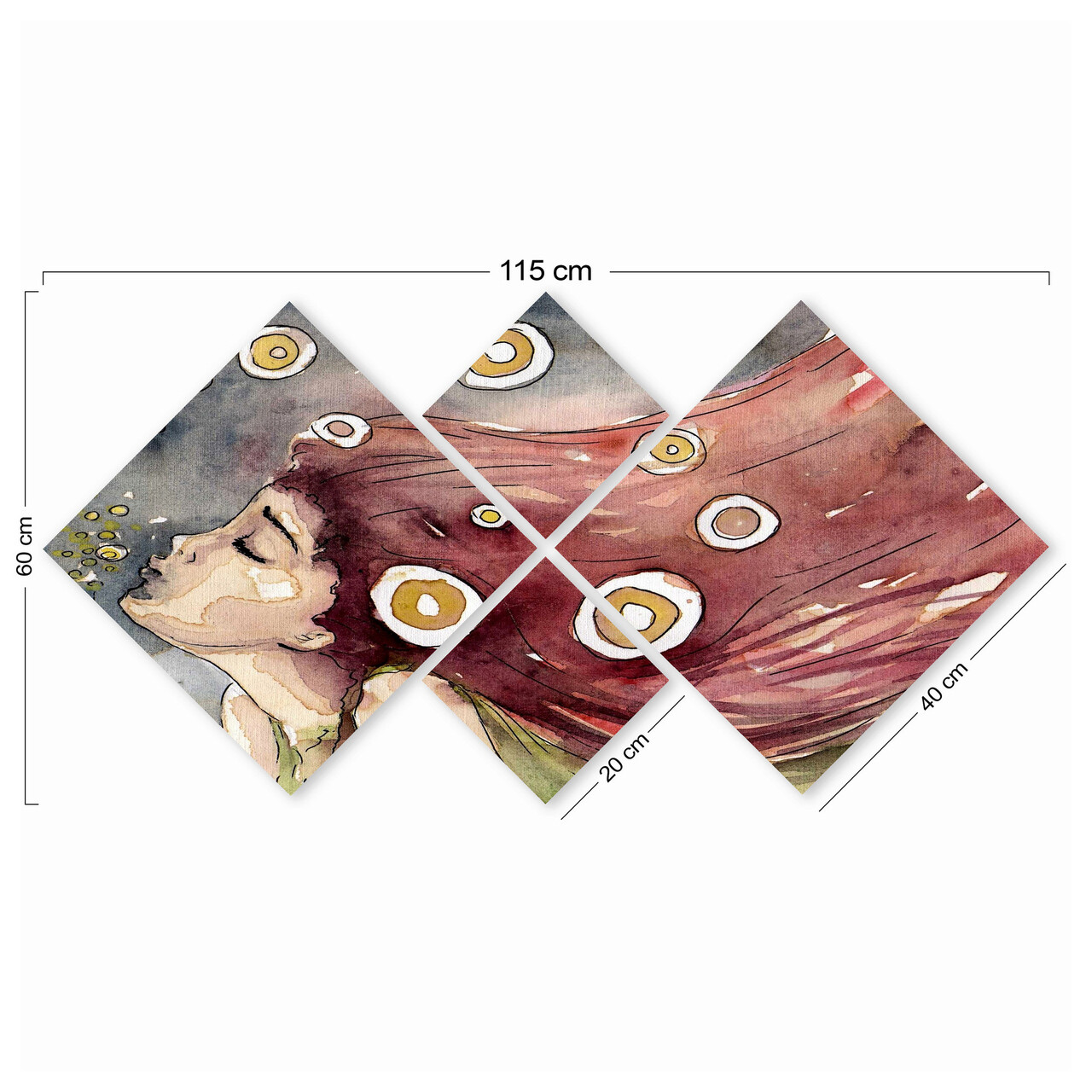 Set 4 tablouri decorative, 4MDF98584385, MDF, Imprimat UV, Multicolor