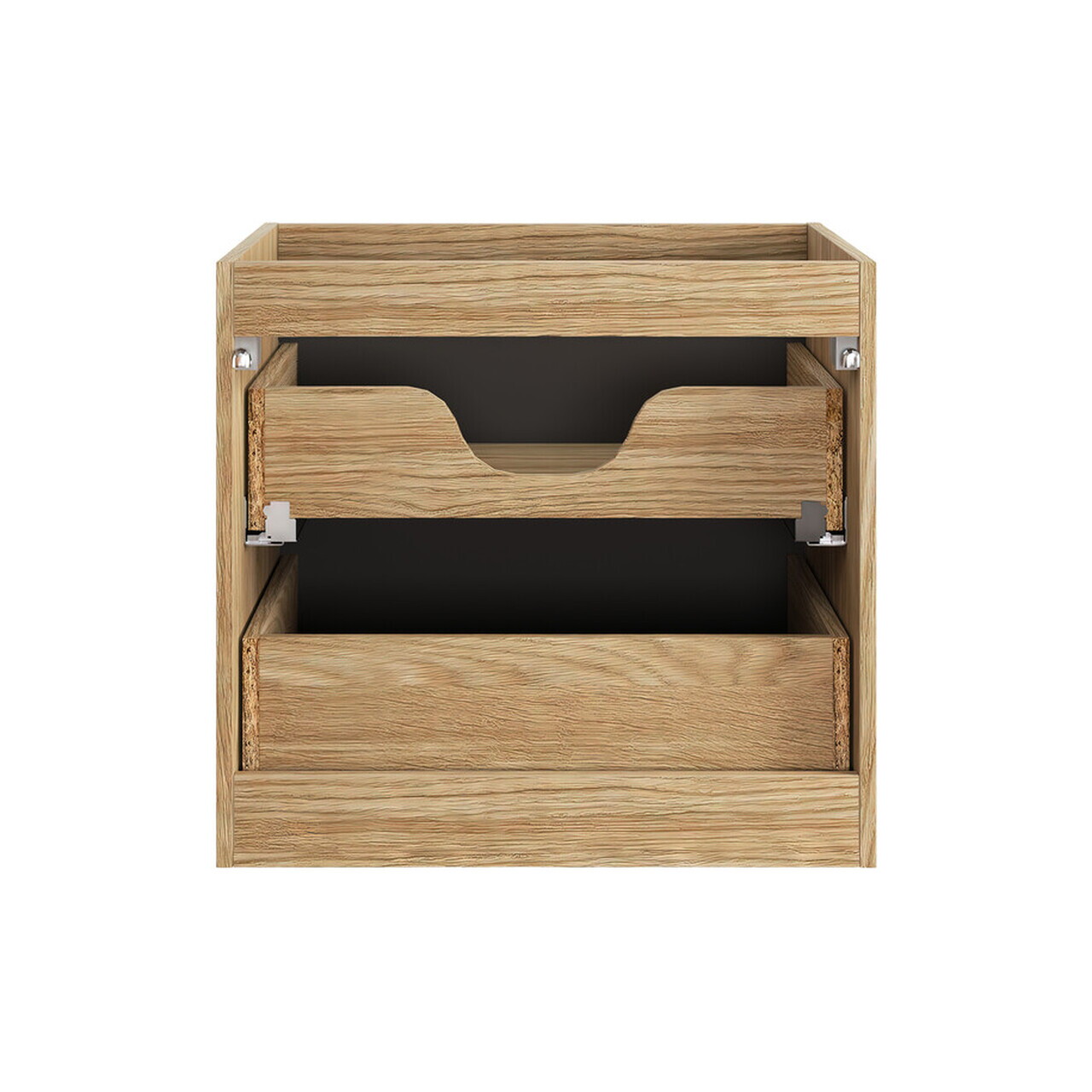 Set mobilier baie, dulap dublu si 2 lavoare, 120 cm Mona, Ocean Black, Comad, MDF/PAL laminat, negru mat/stejar — imaginea 5