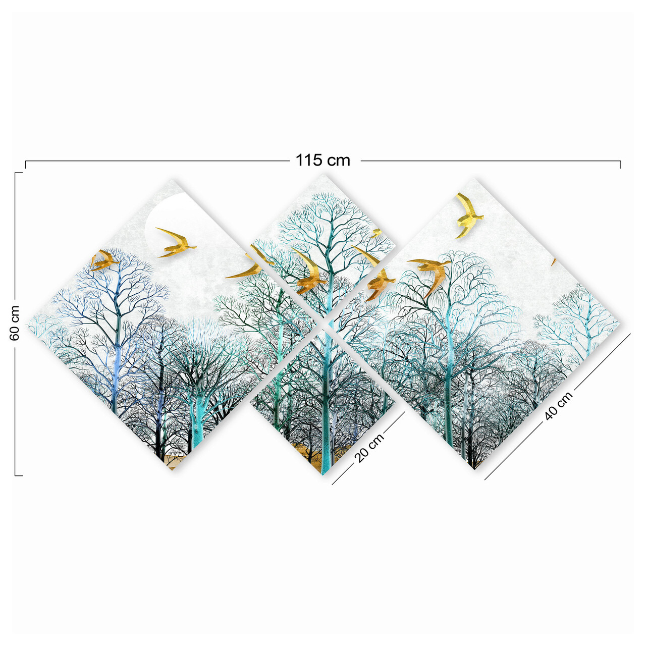 Set 4 tablouri decorative, 4MDF1715299114, MDF, Imprimat UV, Multicolor