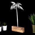 Decoratiune, Palm, 17x35x3.5 cm, Metal, Alb