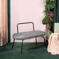 Bancheta Ina, Homla, 95x45x61 cm, catifea, gri inchis