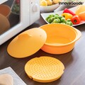 Vas de gatit cu abur multifunctional din silicon cu retete Silicotte, InnovaGoods, 21.5x19.5x11 cm