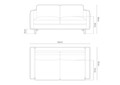 Canapea 2 locuri, Eden, Micadoni, 146x92x90 cm, catifea, gri beton
