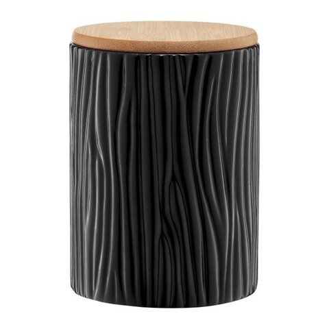 Recipient cu capac tuvo, ambition, 1.1 l, dolomit/lemn, negru