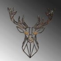 Decoratiune de perete, Deer, Metal, Latime: 60 cm / Inaltime: 65 cm, Multicolor