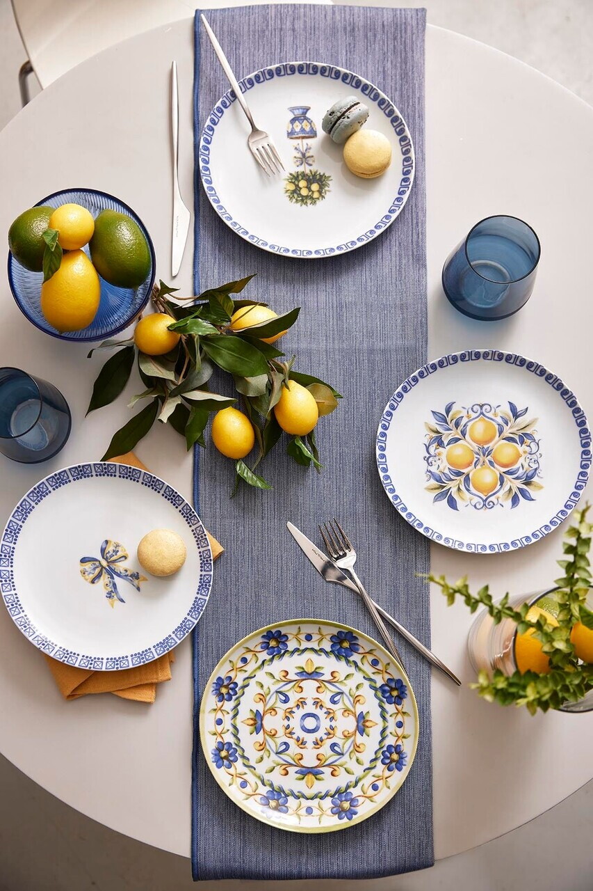 Set platouri servire desert, Hermia, 710KTP3726, Portelan, Albastru - view 2
