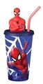 Pahar cu pai si capac Spidey Spiderman, Marvel, 440 ml, plastic, multicolor