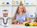 Mini blender de masa Beper, 300 W, 10x10.5x28 cm, inox, alb/gri