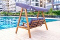 Balansoar de gradina 2 locuri, Swingo, Pera 2000, 203x116x180 cm, Cadru: 100% MID, Antracit