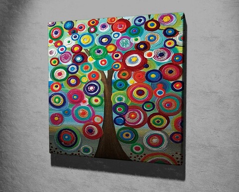 Tablou decorativ, kc264, canvas, lemn, multicolor
