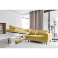 Coltar extensibil stanga 4 locuri ELTAP, LT-45SAV, Noble, 255x201x100 cm, lemn/poliester, galben
