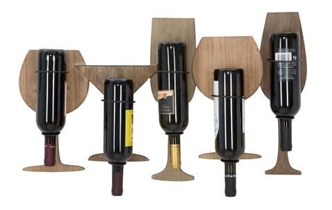 Suport pentru sticle de vin glass, mauro ferretti, 5 sticle, 71 x 41.5 cm, fier/mdf