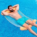 Hamac de apa plutitor individual pentru piscina de inot Pulok, InnovaGoods, 134 x 81 cm, portocaliu