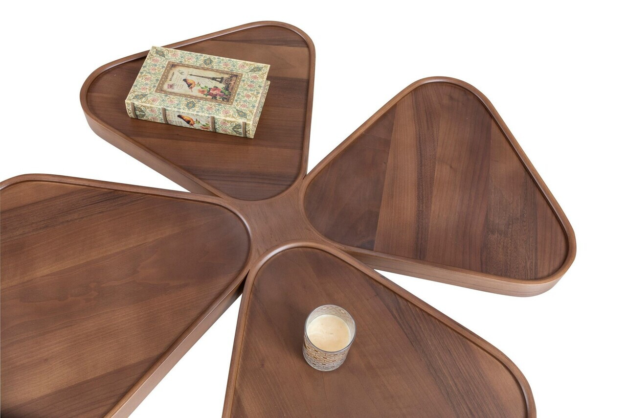 Masuta de cafea, Hanah Home, Inci 100, 100x44x100 cm, LEMN MASIV DE FAG, Maro — imaginea 6