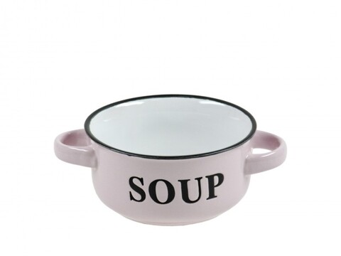Bol soup, 490 ml, 18x13x6.5 cm, ceramica, roz