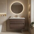 Dulap de baie cu chiuvetă, Hanah Home, Side 65 v2, Maro inchis