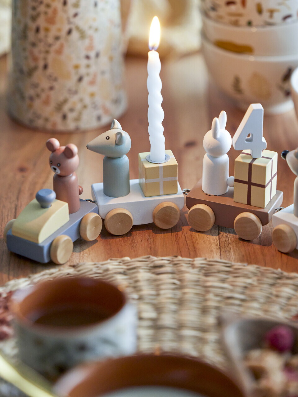 Jucarie aniversara, Bloomingville, Junaid Birthday v2, 38x5x11 cm, FSC 100%, MDF/lemn de fag, multicolor - imagine 4