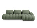 Coltar extensibil dreapta 3 locuri, Linz, Cosmopolitan Design, 275x142x84 cm, cotiera stanga, tesatura structurata, verde oliv inchis