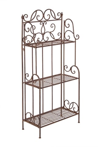 Etajera shelf, bizzotto, 57 x 28 x 124 cm, otel, maro
