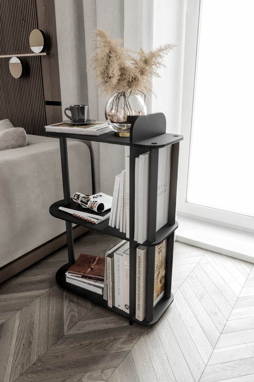 Masuta, Hanah Home, Kaiteki, 24x82x8 cm, MDF , Negru - view 2