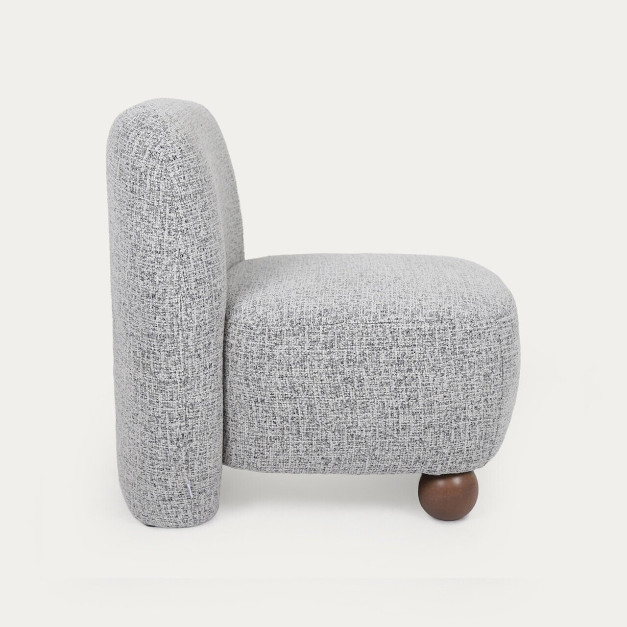 Fotoliu Norello, Homla, 77x66x77 cm, MDF/poliester, gri deschis/maro — imaginea 4