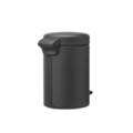 Cos de gunoi cu pedala, Brabantia, NewIcon Mineral Infinite Grey, 3 L, 23.5x16.8x26.4 cm, otel, gri