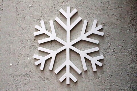 Decoratiune de perete, snow 2019, 38x38x1.8 cm, placaj , alb