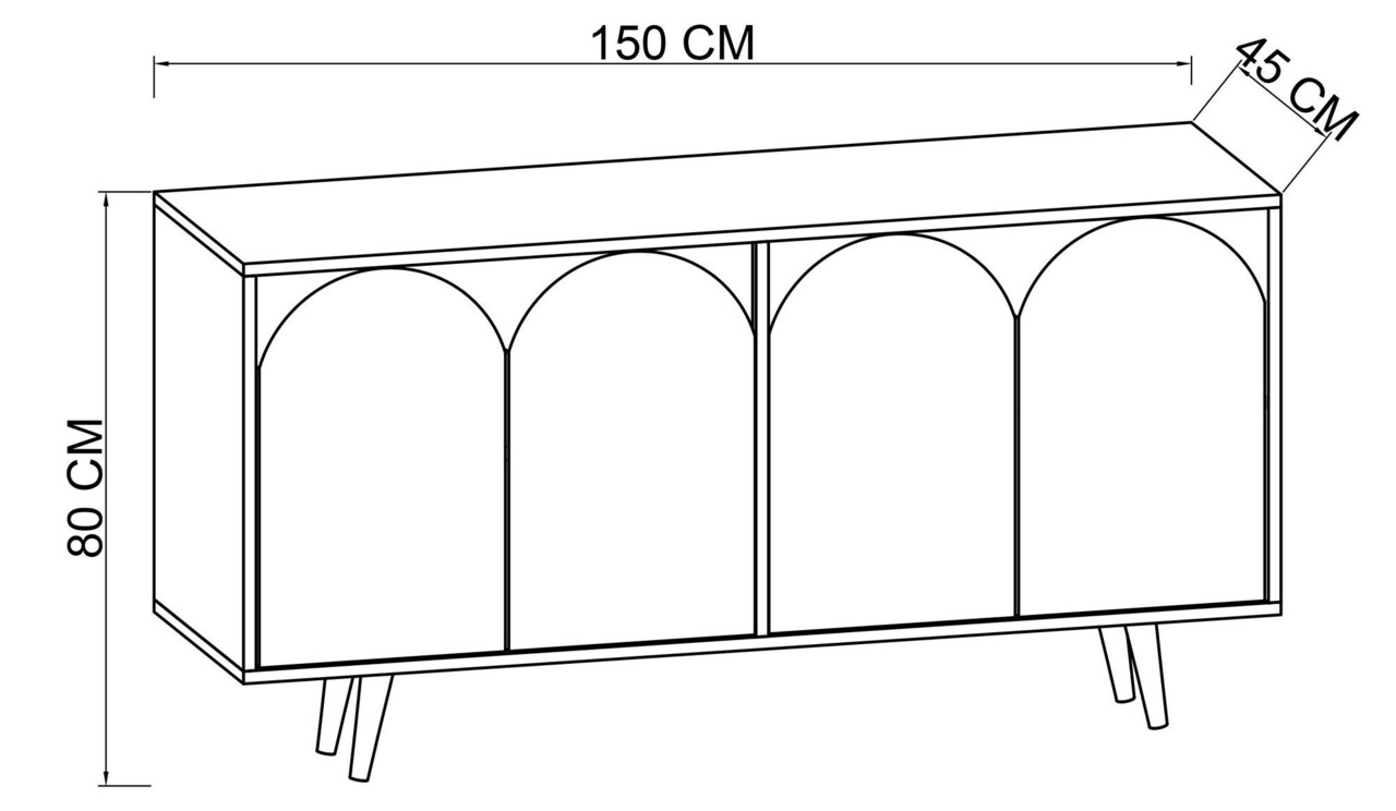 Consola, Hanah Home, Venezia 150, 150x80x45 cm, PAL, Alb