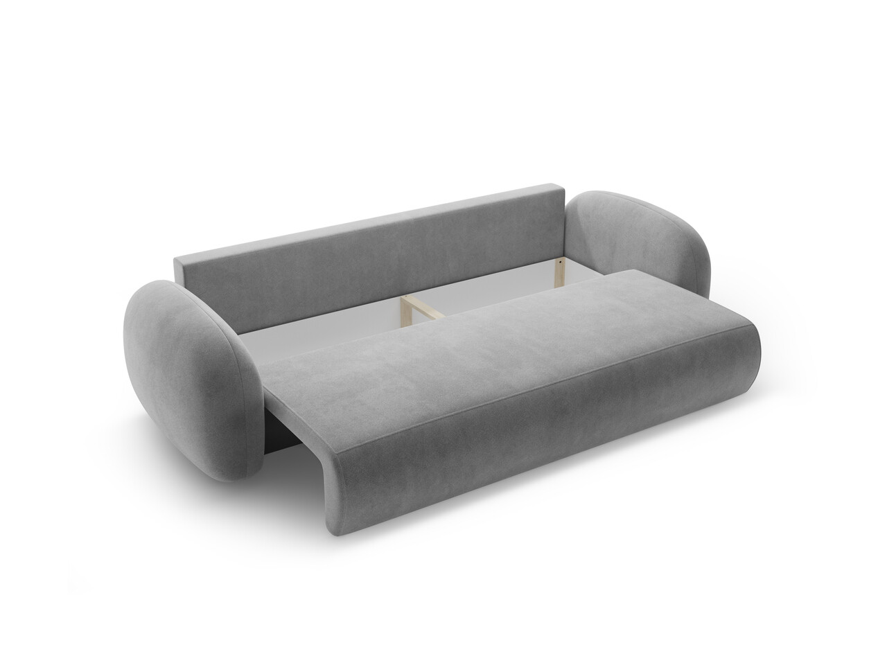 Canapea extensibila 3 locuri, Tonale, Cosmopolitan Design, 262x105x88 cm, catifea, gri inchis