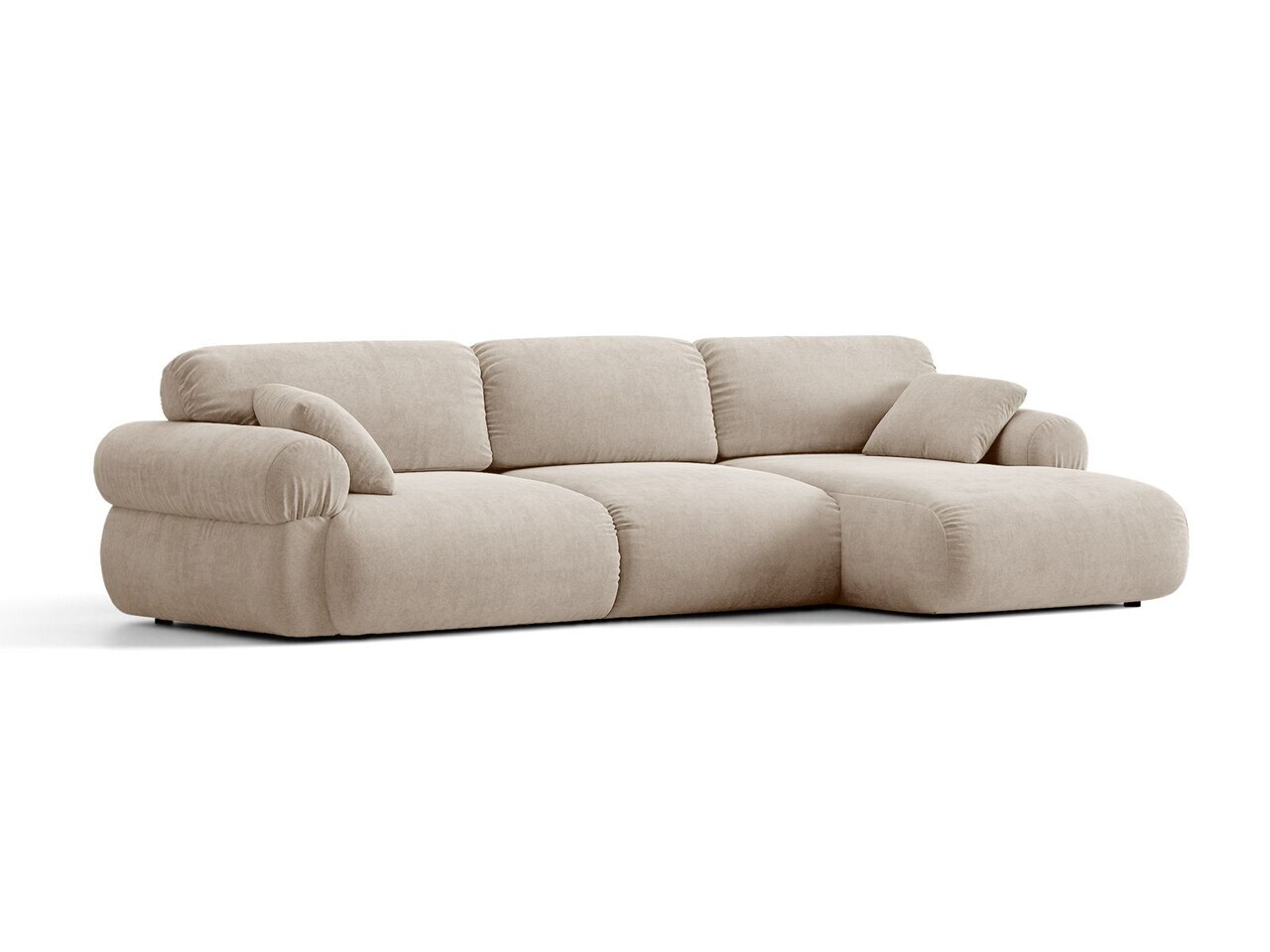 Coltar dreapta 6 locuri, Ophelia, Micadoni Home, 297x164x84 cm, tesatura structurata, bej — imaginea 2