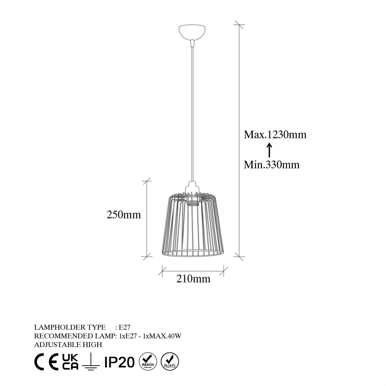 Lustra, Fulgor, 942FLG1318, Metal, Negru/Maro antic