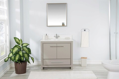 Set mobilier de baie (2 piese), jussara, superior 36, gri