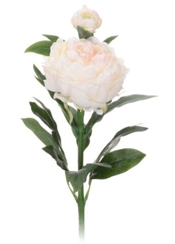 Poza Floare artificiala Peony, 17x17x61 cm, poliester, alb