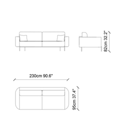 Canapea extensibila cu 3 locuri, Ndesign, 291NDS1329, Lemn, Roz pudra