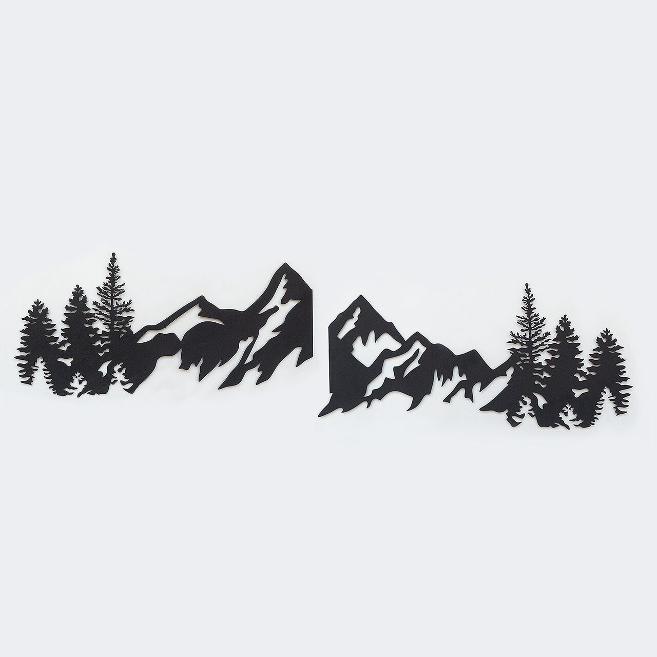 Decoratiune de perete, Mountains Metal Wall Art, Dimensiuni: 17 x 69 cm, Negru - view 4