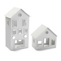 Suport pentru lumanare House, Versa, 25x18x31 cm, metal, alb