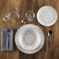 Serviciu de masa 18 piese Rombos, Versa, portelan, gri