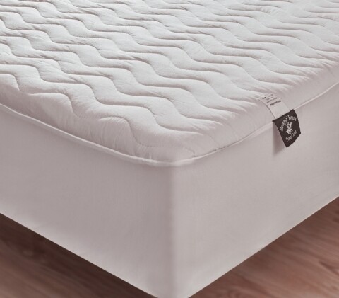 Husa protectie de pat dublu, 180x200 cm, 100% bumbac, Beverly Hills Polo Club, White