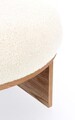 Taburet Annuska, Bizzotto, D61x38.5 cm, MDF/poliester cu efect de lana, alb