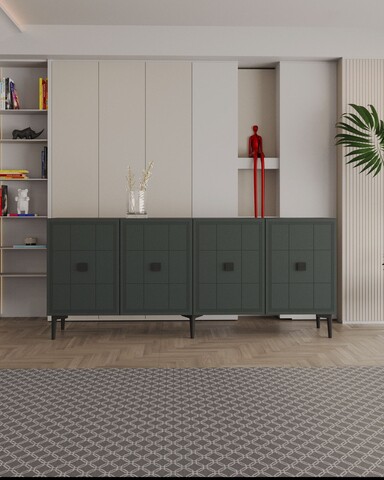 Consola, Hanah Home, Yuka 150, 150x75x32 cm, PAL , Antracit