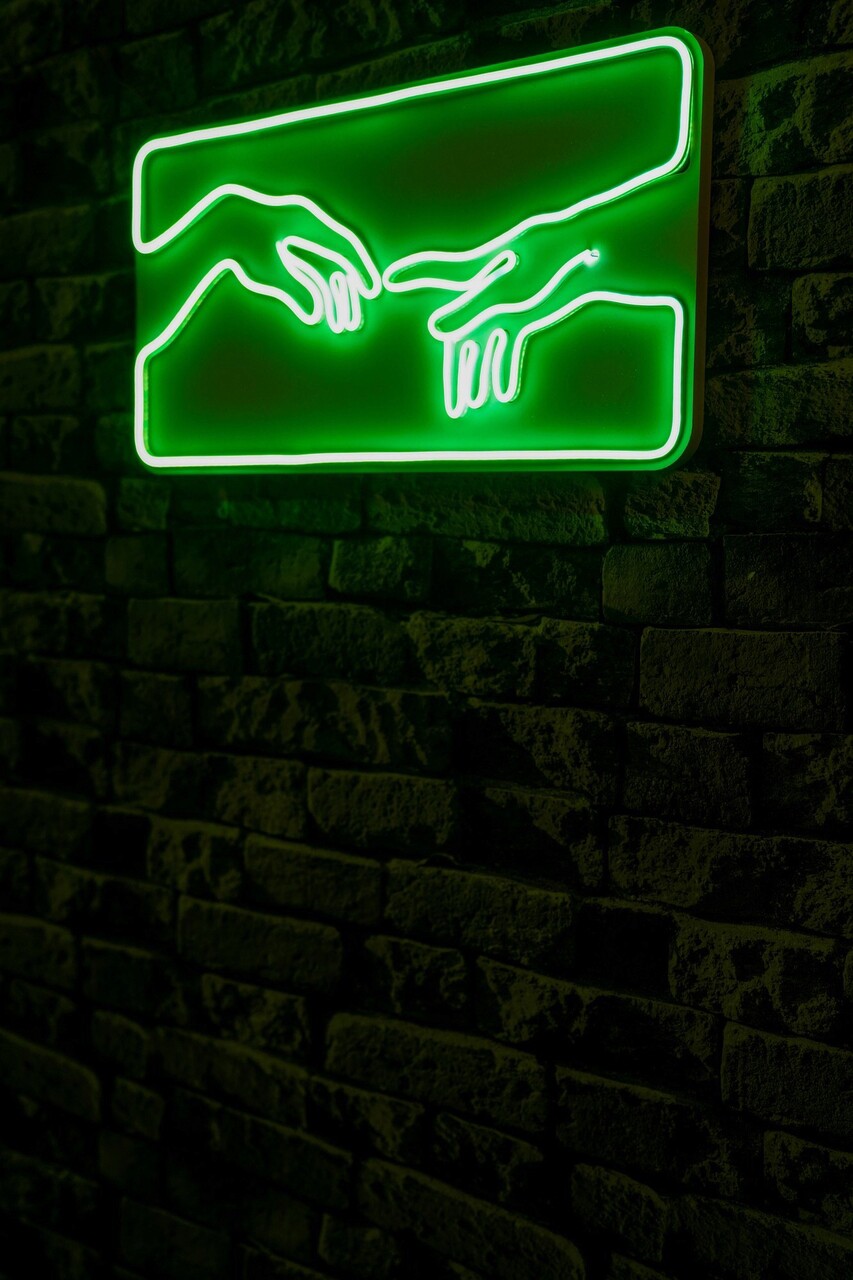 Decoratiune luminoasa LED, Creation of Adam, Benzi flexibile de neon, DC 12 V, Verde - 1 | YEO