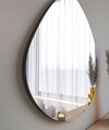Oglinda decorativa, Siam, Besso, 60x60x2.2 cm, MDF , Negru