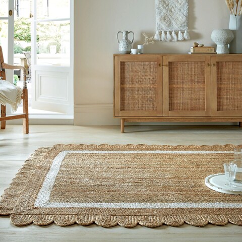 Covor Grace Natural/White, Flair Rugs, 160x230 cm, iuta, natural/alb