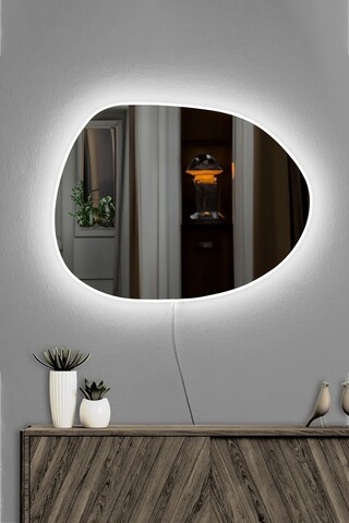 Oglinda cu Iluminare Led, Mirrorland, Piago, Oglindă indestructibilă cu obturator, Alb