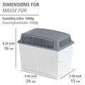 Dezumidificator Killer, Wenko, 24x15x16 cm, polipropilena, alb/gri