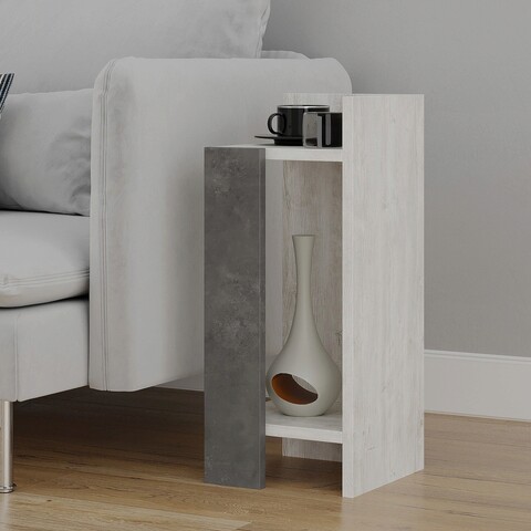Noptiera, Decortie, Elos, 25x60x25cm, Gri / Alb 25x60x25cm imagine 2022