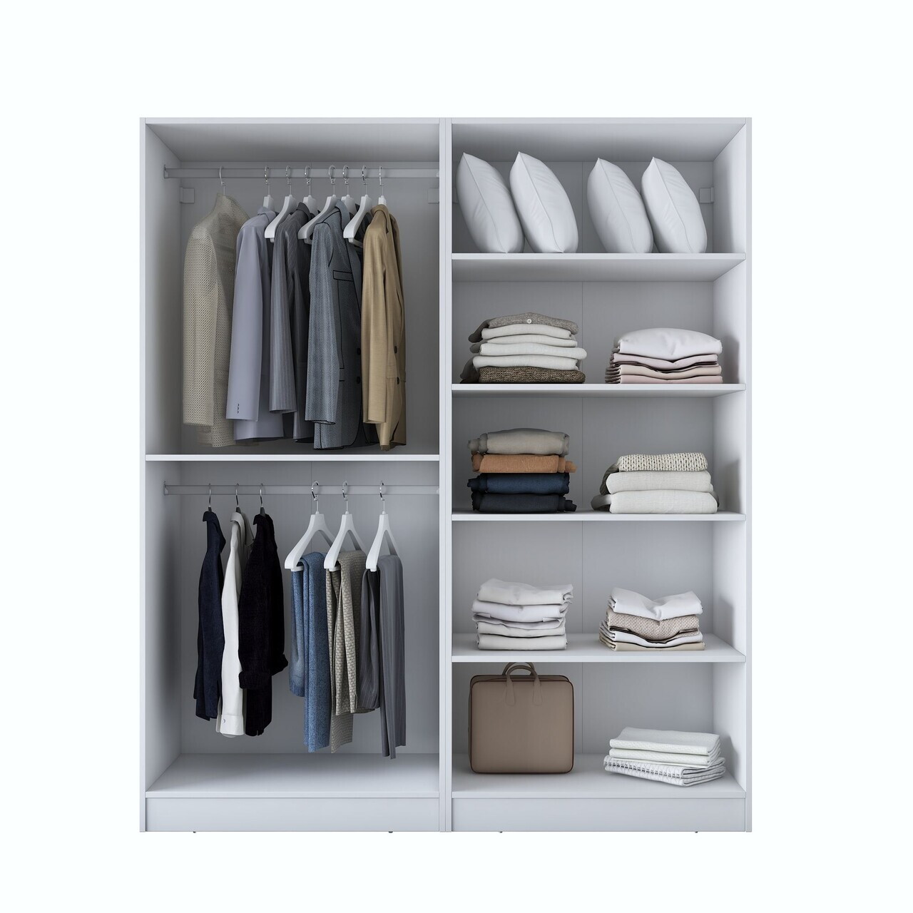 Dulap pentru haine, Hanah Home, BA186, 180x210x57.5 cm, PAL melaminat, Alb - view 10