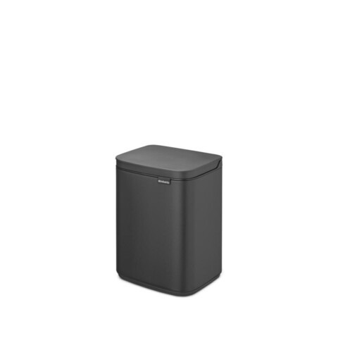 Cos de gunoi, Brabantia, Bo Small, 4 L, 17.2x20x27.2 cm, otel, gri inchis