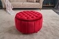 Taburet Jasmin Puf, Balcab Home, 65x12x65 cm, lemn, rosu